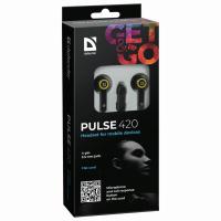 Наушники с микрофоном Defender Pulse 420 чёрный+желтый