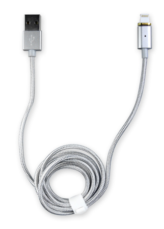 Магнитный кабель USB 2.0 - Apple iPhone/iPod/iPad с разъемом 8pin, 1м, нейлон, Partner